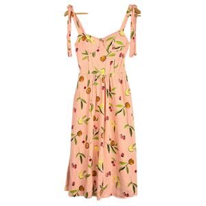 LC Lauren Conrad Peach Fruits Summer Dress XS